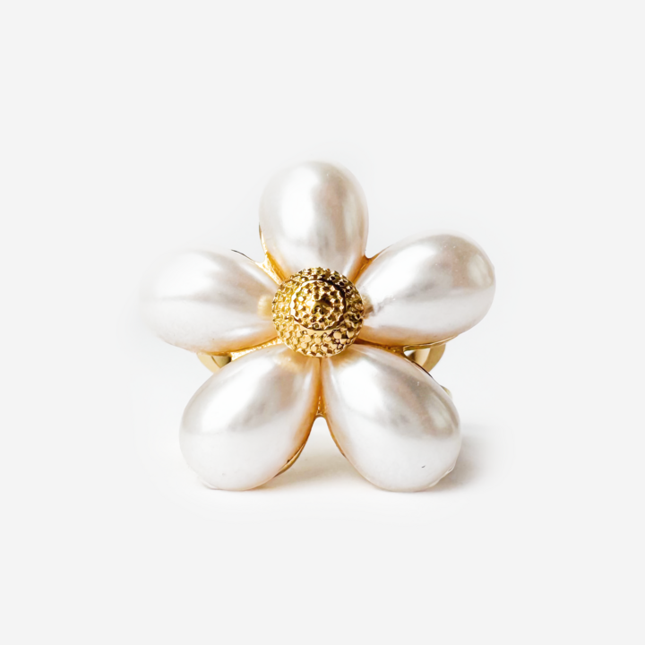 Gold-plated Titanium Flower Shaped Ring