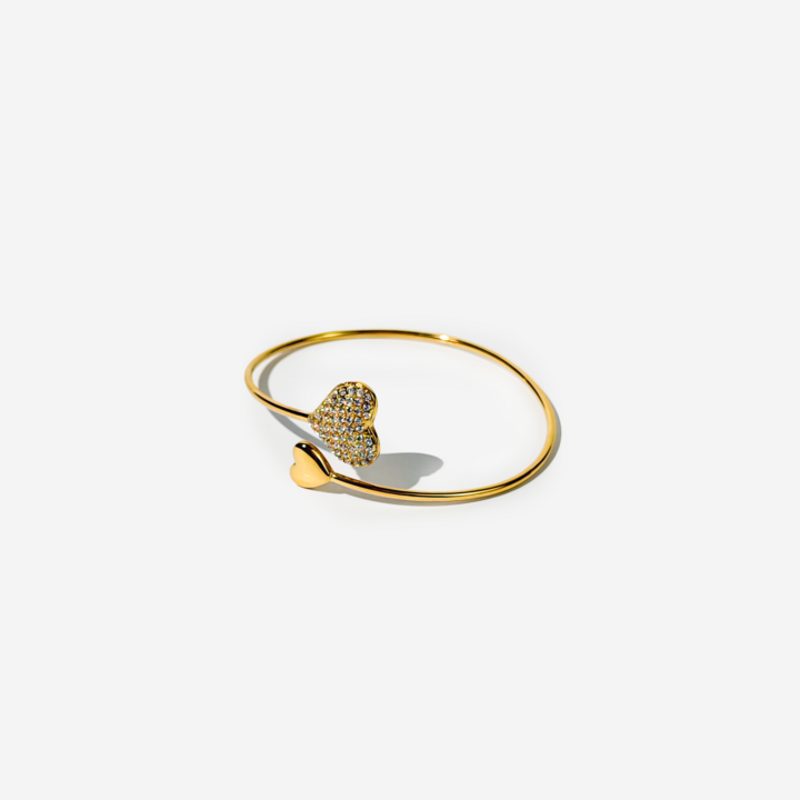 Gold-plated Titanium Heart Shaped Bracelet