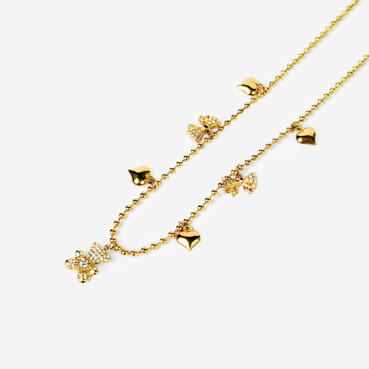 Gold-plated Titanium Necklace With Charms
