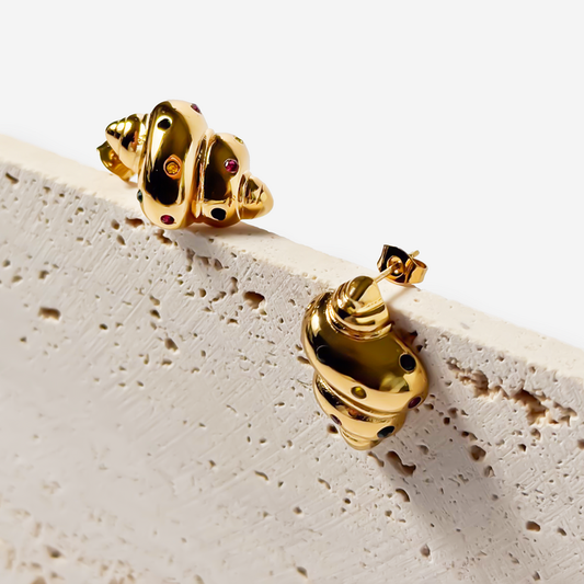 Gold-plated Titanium Shell Shaped Earrings