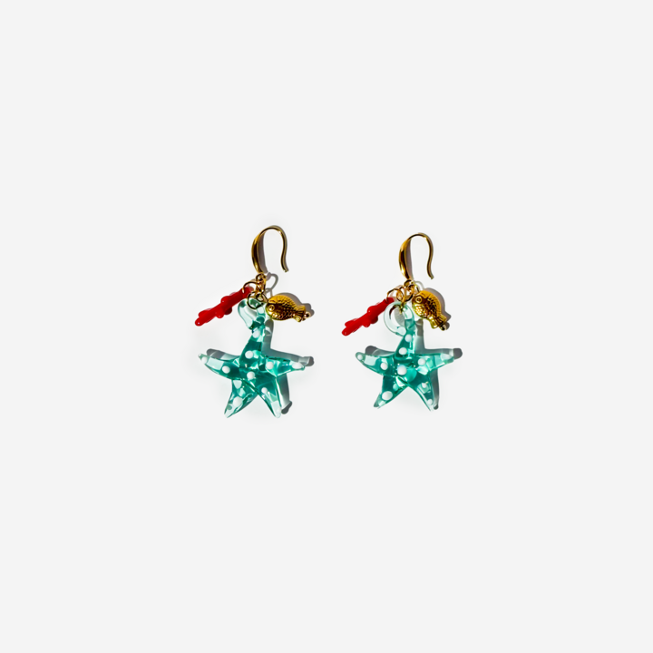 Gold-Plated Titanium Starfish Earrings