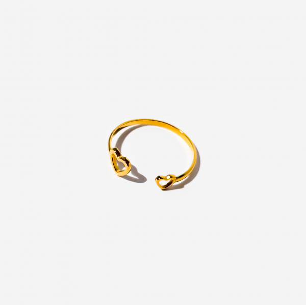 Gold-plated Titanium Heart Shaped Ring