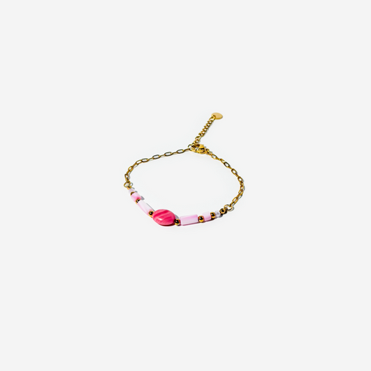 Gold-plated Titanium Pink Bracelet