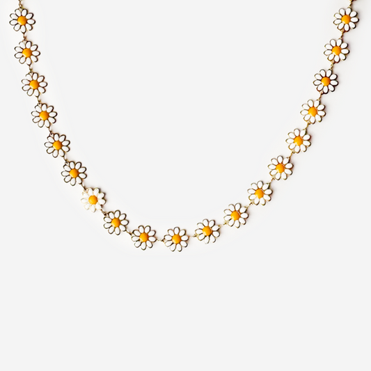 Gold-plated Titanium with Daisies Necklace