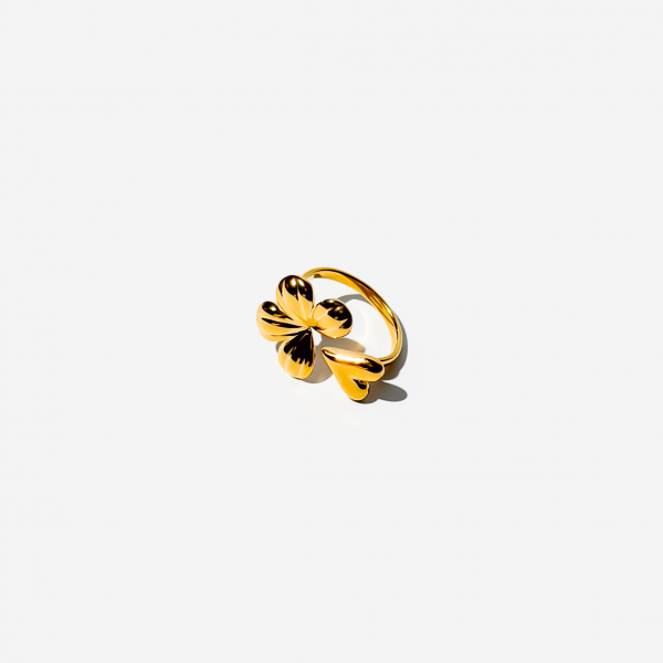 Gold-plated Titanium Flower Shaped Ring