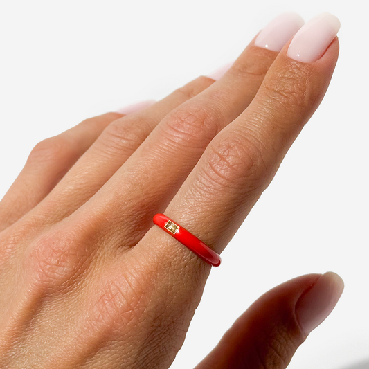 Gold-plated Titanium Red Ring
