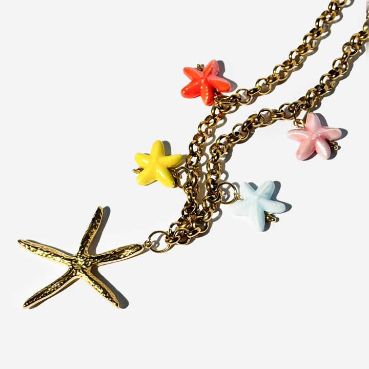 Gold-Plated Titanium Colorful Necklace