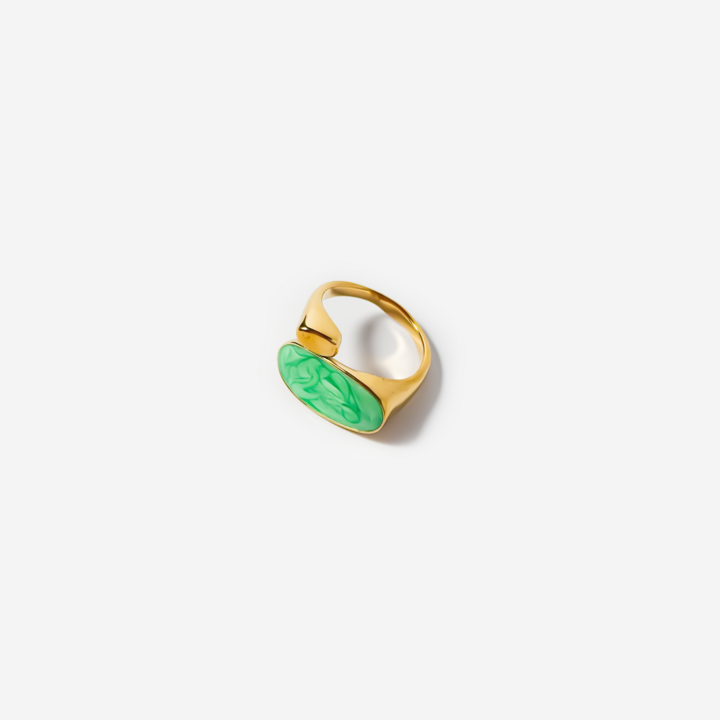 Gold-plated Titanium Green Ring