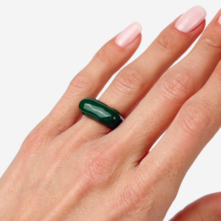 მოოქროვილი ტიტანის მწვანე ბეჭედი