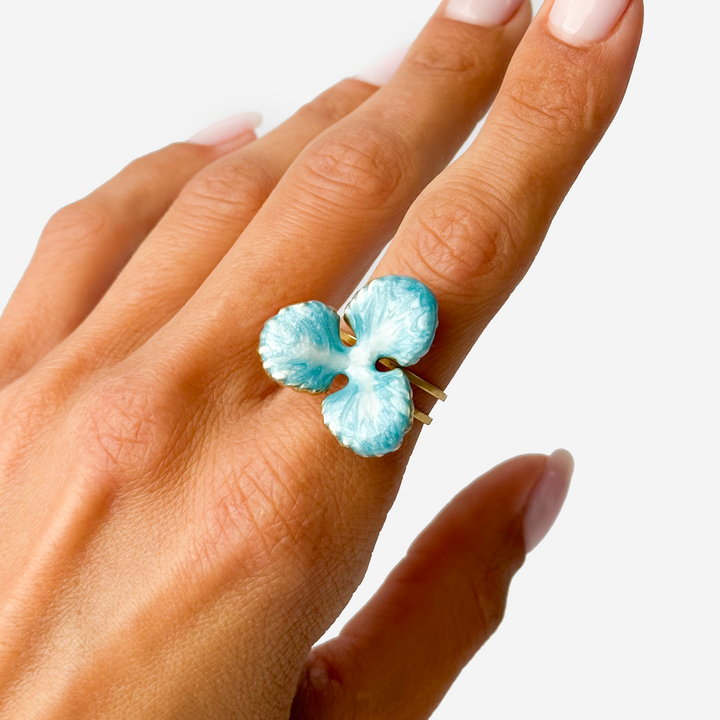 Gold-plated Titanium Flower Shaped Ring