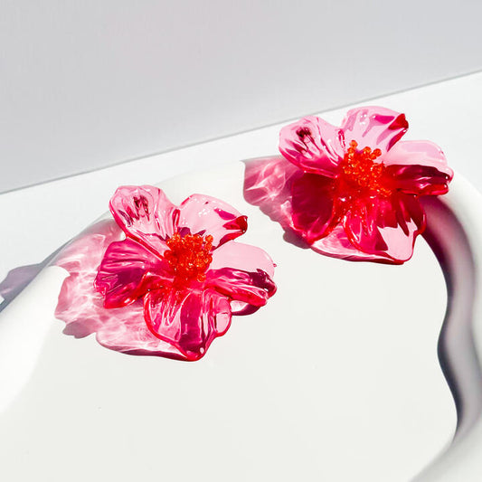 Pink Acrylic Earrings