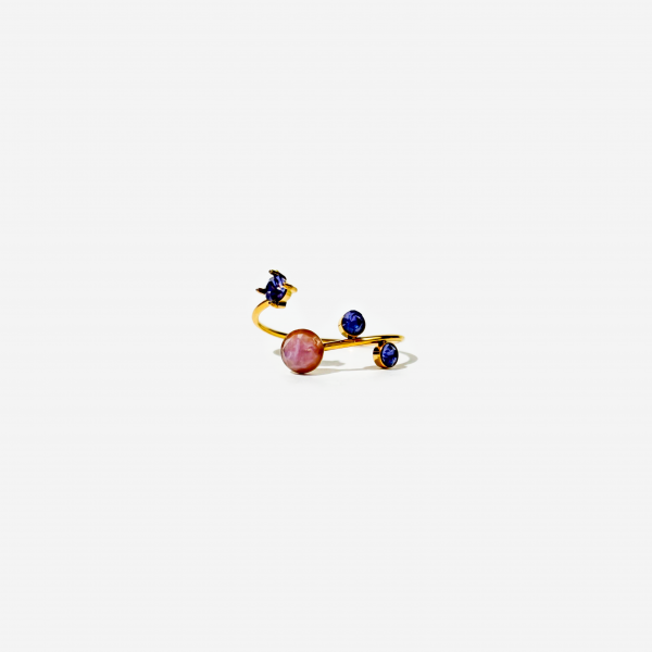 Gold-plated Titanium With Stones Ring
