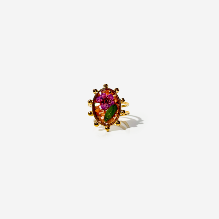 Handmade Natural with Flowers Ring
