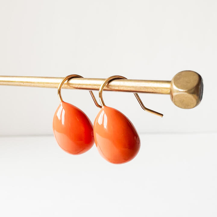 Gold-Plated Titanium Carrot Orange Earrings