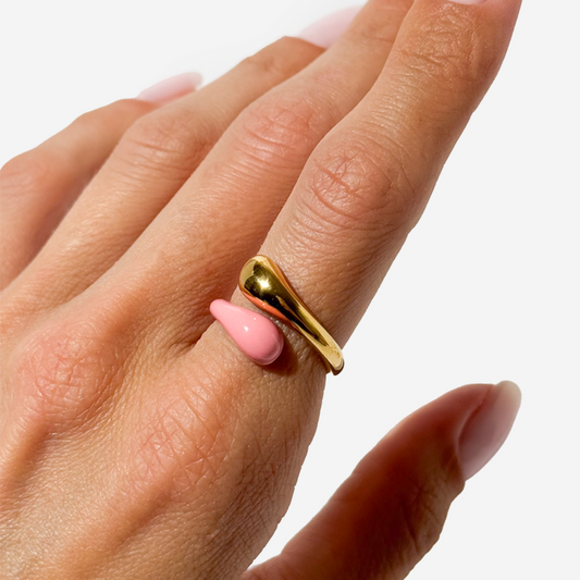 Gold-plated Titanium Pink Ring