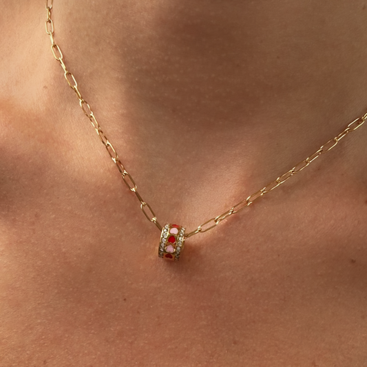 Gold-plated Titanium with Hearts Necklace