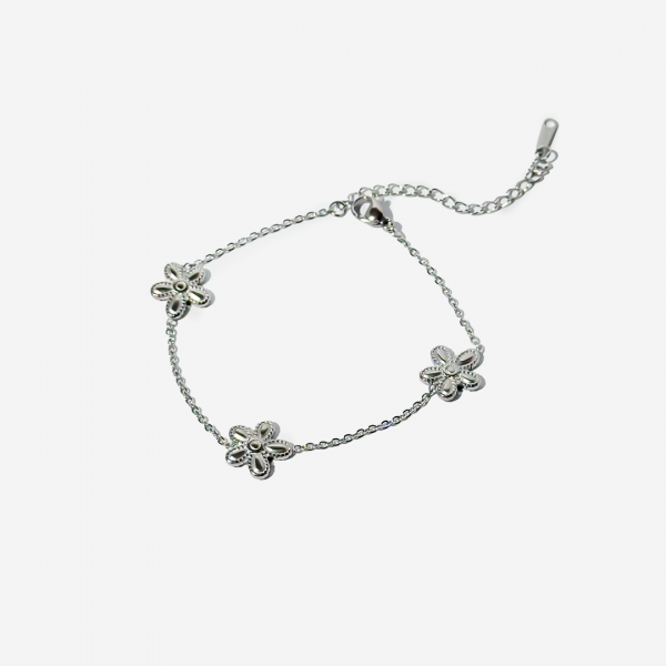 Gold-plated Titanium Anklet Flower Shaped Bracelet