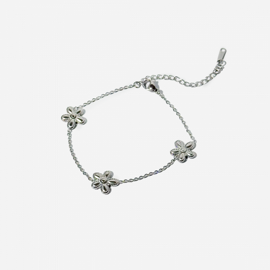 Gold-plated Titanium Anklet Flower Shaped Bracelet