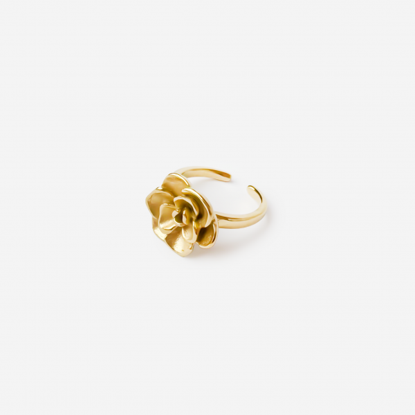 Gold-plated Titanium Flower Shaped Ring