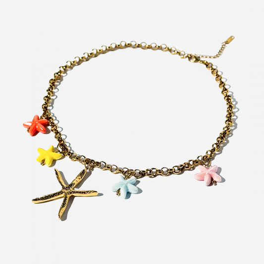 Gold-Plated Titanium Colorful Necklace