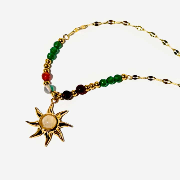Gold-plated Titanium Sun Necklace