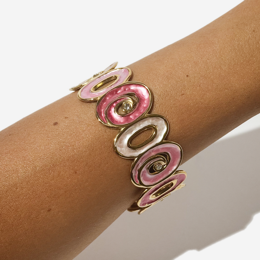 Gold-plated Titanium Pink Bracelet
