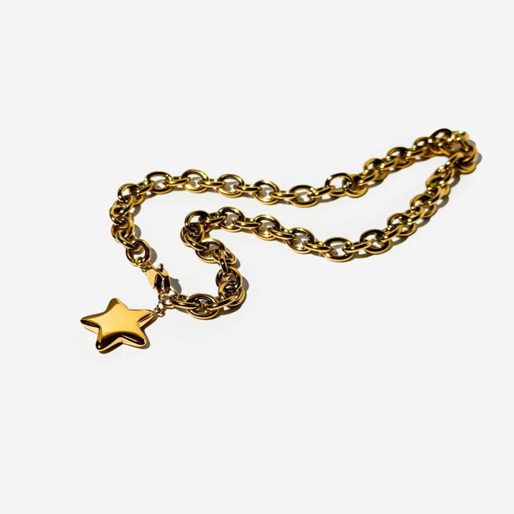 Gold-plated Titanium Star Shaped Necklace