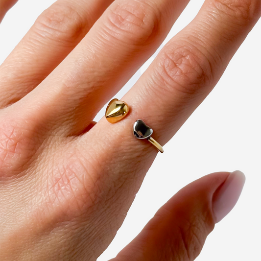 Gold-plated Titanium Heart Shaped Ring