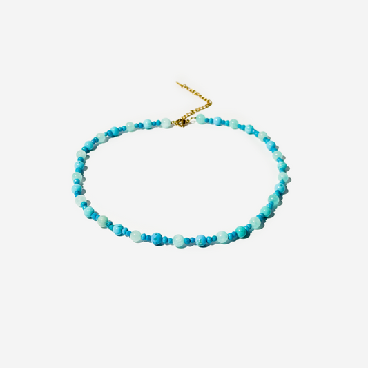 Light Blue Necklace with Light Blue Stones