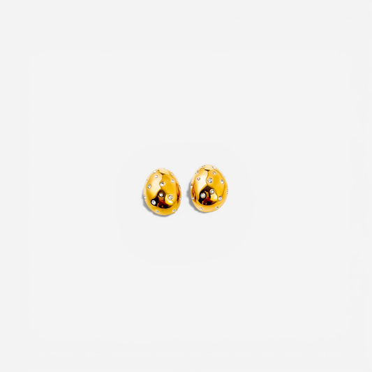 Gold-plated Titanium With Stone Earrings