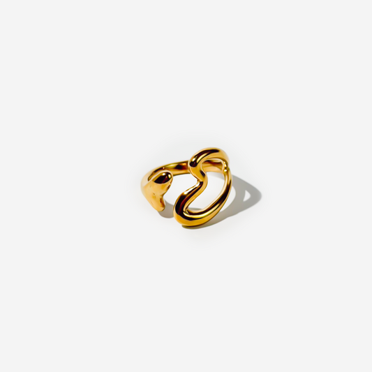 Gold-plated Titanium Heart Shaped Ring