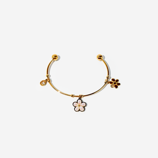 Gold-plated Titanium Bracelet With Charms