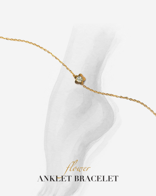 Gold-plated Titanium Anklet Flower Shaped Bracelet