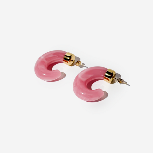 Gold-plated Titanium Pink Earrings