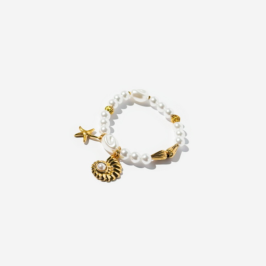 Gold-plated Titanium with Pearls Bracelet