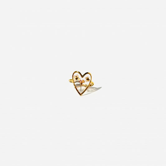 Gold-plated Titanium Heart Shaped Ring