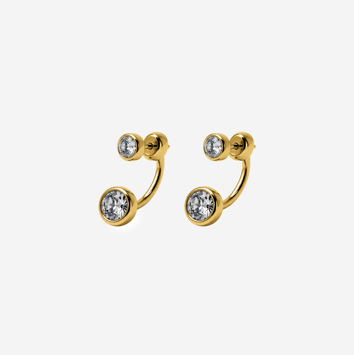 Gold-plated Titanium White Stone Earrings