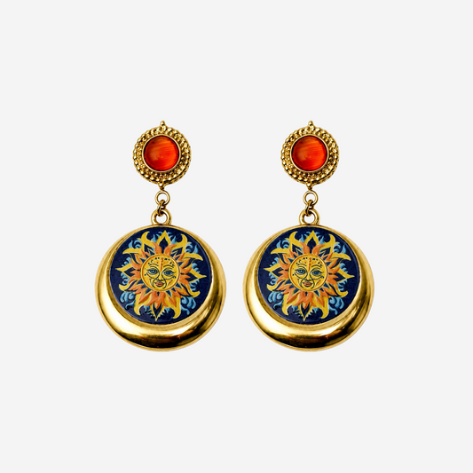 Gold-plated Titanium Colorful Errings
