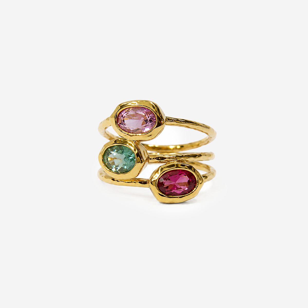 Gold-plated Titanium Colorful Ring