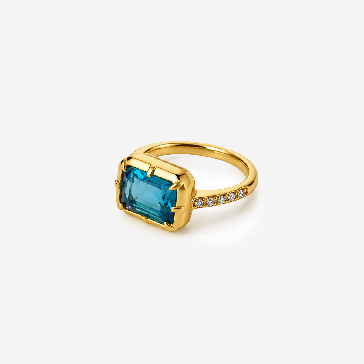 Gold-plated Titanium Blue Ring