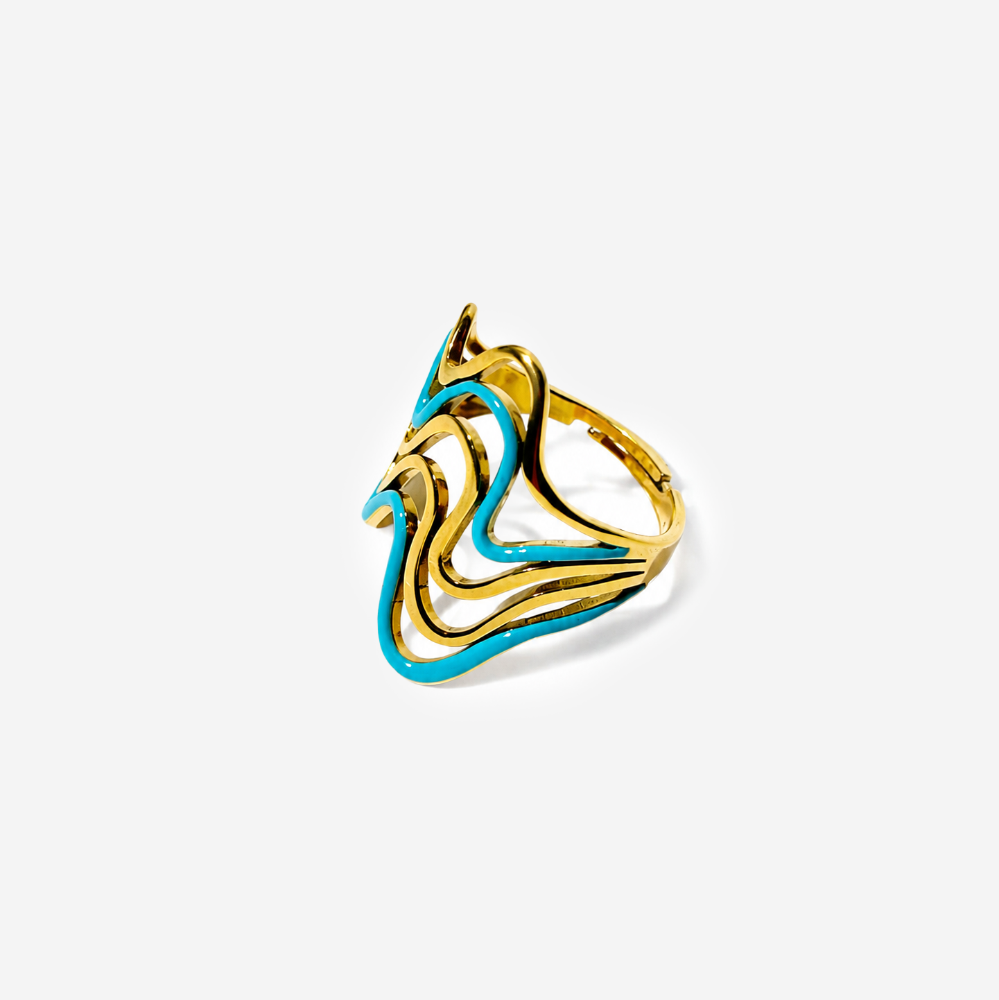 Gold-plated Titanium Colorful Ring