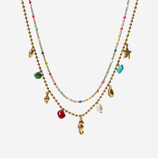 Gold-plated Titanium Colorful Necklace