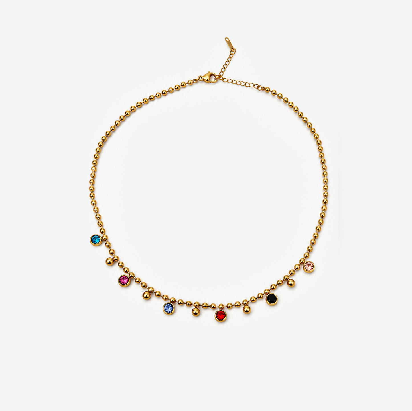 Gold-plated Titanium Colorful Necklace