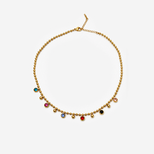 Gold-plated Titanium Colorful Necklace