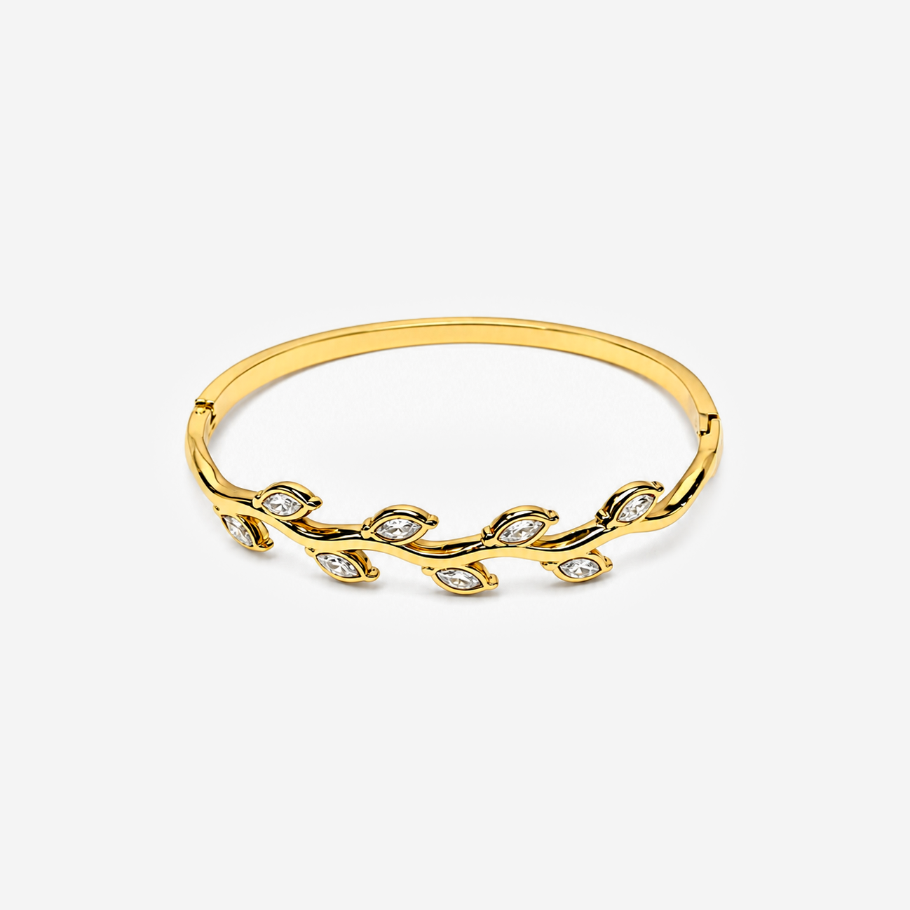 Gold-plated Titanium With Stone Bracelet