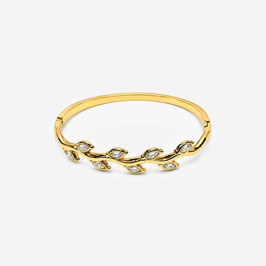 Gold-plated Titanium With Stone Bracelet