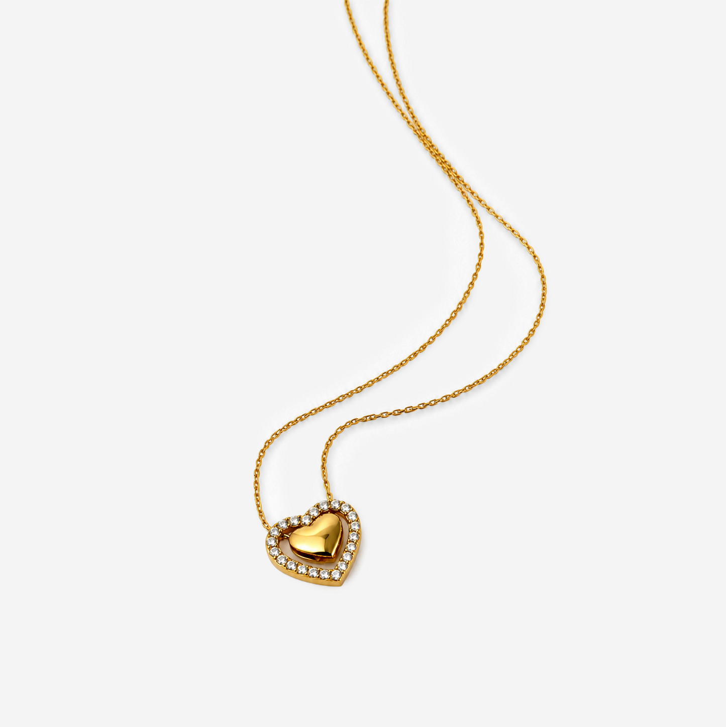 Gold-plated Titanium with Heart Necklace