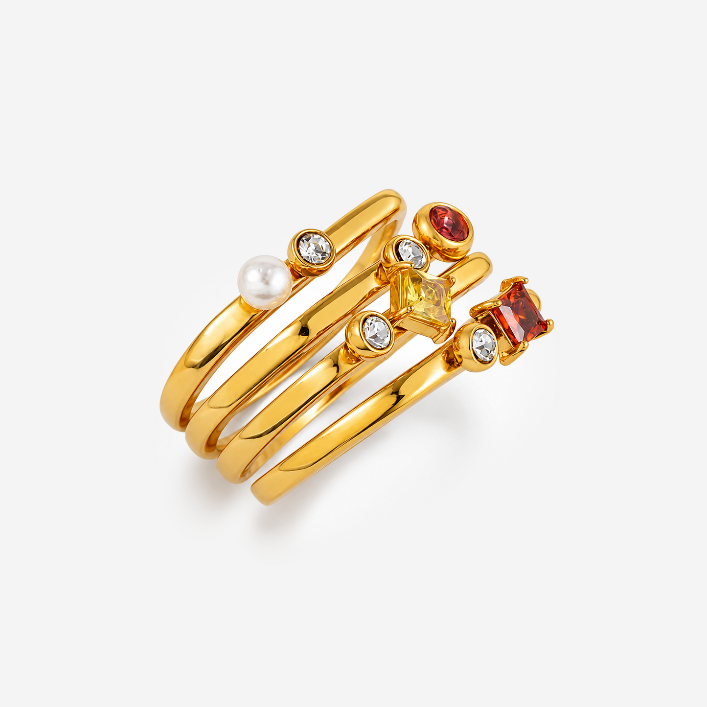Titanium Gold Plated Rings SET