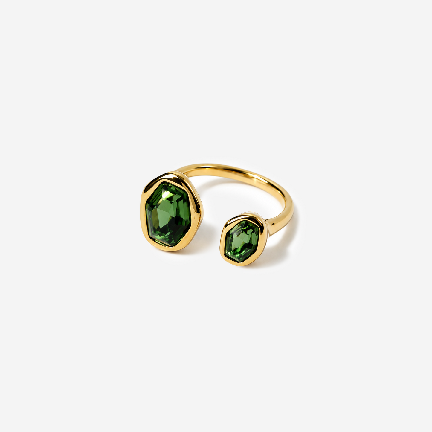 Gold-plated Titanium Green Ring