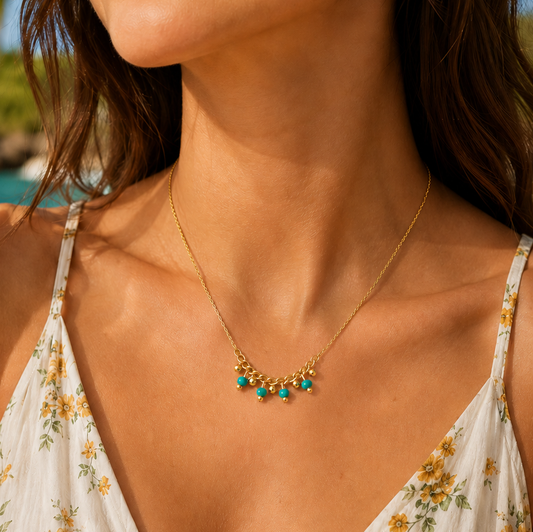 Gold-plated Titanium Colorful Necklace